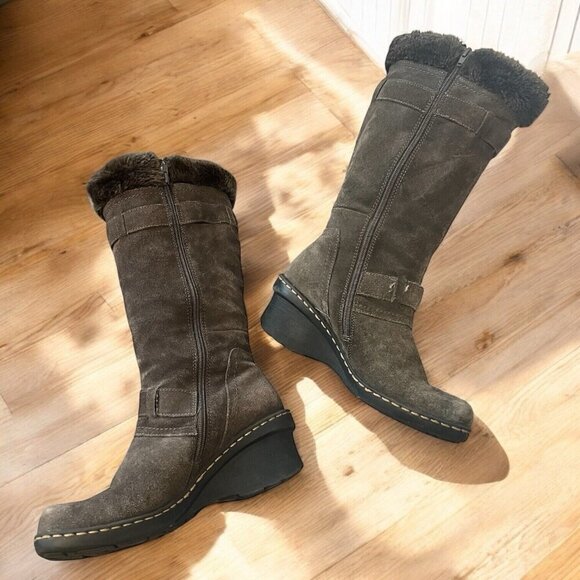 BareTraps Catchy Womens Suede Leather and Fur Boots size 9M Warm Comfy - Picture 1 of 6